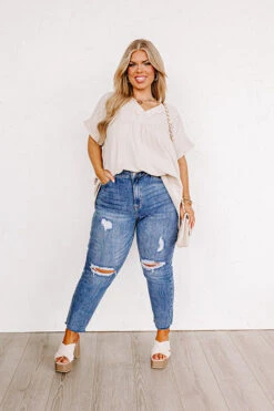 The Nabana High Waist Distressed Jean Curves