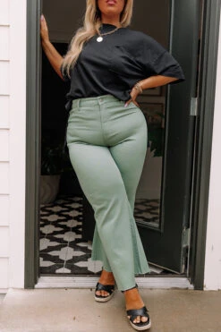 The Adriana High Waist Wide Leg Jean In Pear Curves