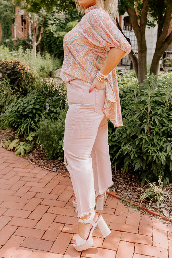 The Averie High Waist Distressed Straight Leg Jean In Latte Curves 3 The Averie High Waist Distressed Straight Leg Jean In Latte Curves - Image 3