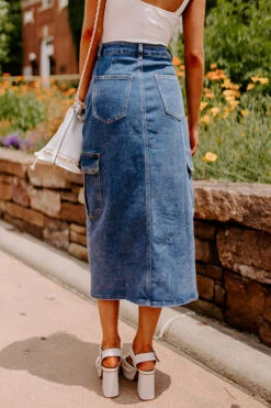 The Ahna High Waist Denim Skirt -Hanger Fashion 2305262935000 2023060314411000 0fbc0e1bthe ahna high waist denim skirt