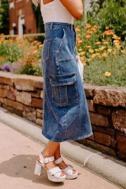 The Ahna High Waist Denim Skirt -Hanger Fashion 2305262935000 2023060314411000 9ea428a9the ahna high waist denim skirt