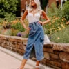 The Ahna High Waist Denim Skirt