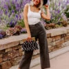The Taron High Waist Wide Leg Pants In Vintage Black