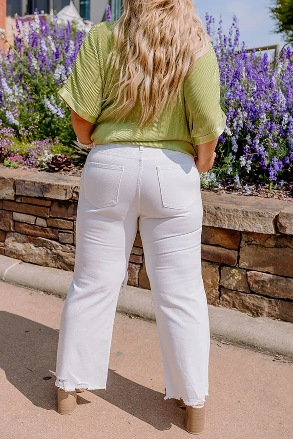 The Averie High Waist Distressed Straight Leg Jean In Ivory Curves 5 The Averie High Waist Distressed Straight Leg Jean In Ivory Curves - Image 5
