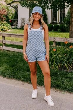 Mastermind Checkered Overalls In Blue -Hanger Fashion 2306059035000 2023061215572200 e0e3e1bcmastermind checkered overalls in blue