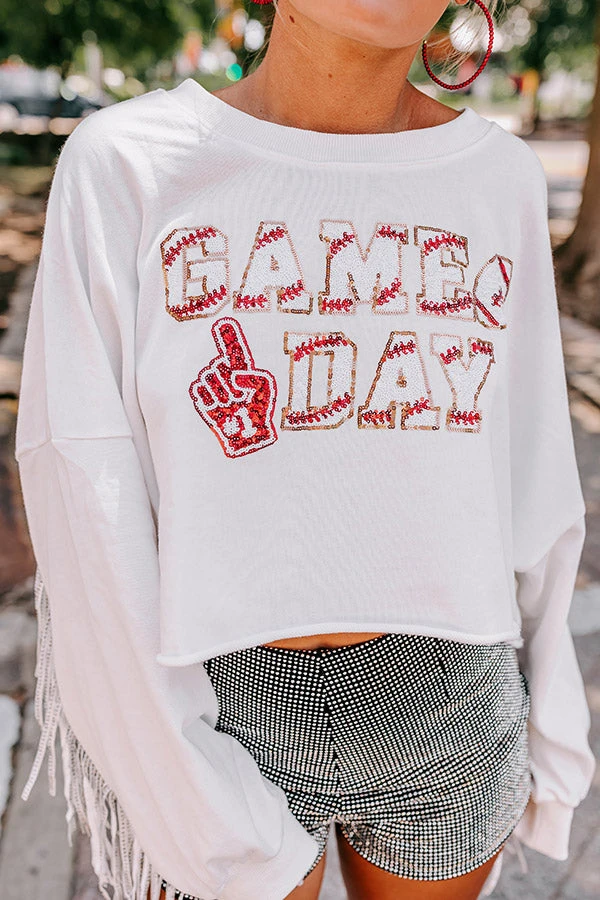 Game Day Sequin Crop Sweatshirt 3 Game Day Sequin Crop Sweatshirt - Image 3