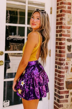 Pre-game Party Sequin Skirt In Purple -Hanger Fashion 2307111516000 2023071715521800 7a732618pre game party sequin skirt in purple